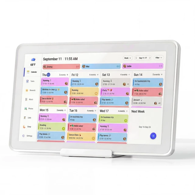 Main image of Mezed 21.5 Inch Digital Calendar, Touchscreen WallMount, White