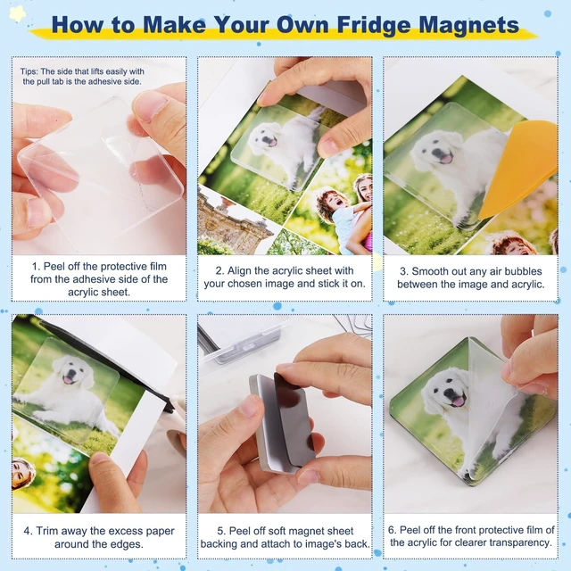 Alt view image 5 of 7 - Upgraded 20PCS DIY Fridge Magnet Kit, Clear Acrylic Magnet for Refrigerator