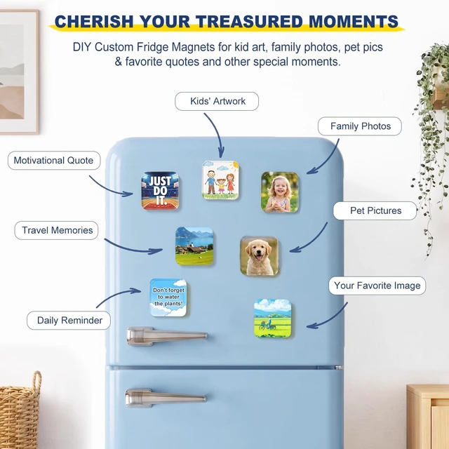 Alt view image 6 of 7 - Upgraded 20PCS DIY Fridge Magnet Kit, Clear Acrylic Magnet for Refrigerator