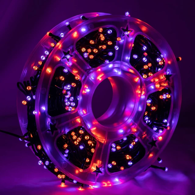 Alt view image 4 of 7 - FUNPENY 164FT 500 LED Halloween Lights, 8 Modes Waterproof Plug in String Lights for Halloween Indoor Outdoor Yard Party Wedding Garden Home Decorations (Purple & Orange)