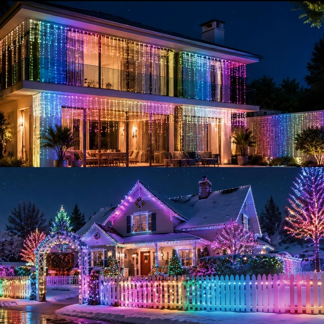 Alt view image 4 of 6 - Smart Christmas String Lights, 328FT 1000 LED RGB Color Changing Lights with App & 44-Key Remote Control, Music Sync, Timer, Indoor Outdoor Xmas Tree Halloween Holiday Party