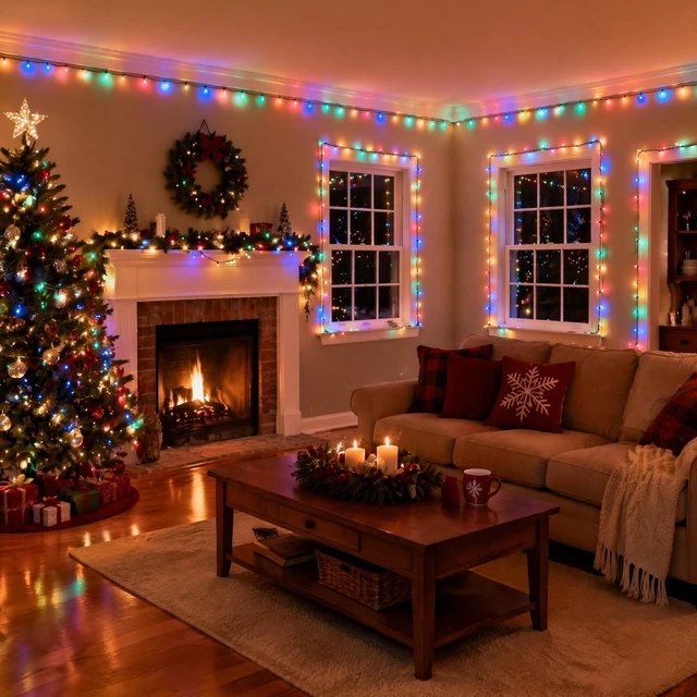 Alt view image 6 of 6 - Smart Christmas String Lights, 328FT 1000 LED RGB Color Changing Lights with App & 44-Key Remote Control, Music Sync, Timer, Indoor Outdoor Xmas Tree Halloween Holiday Party