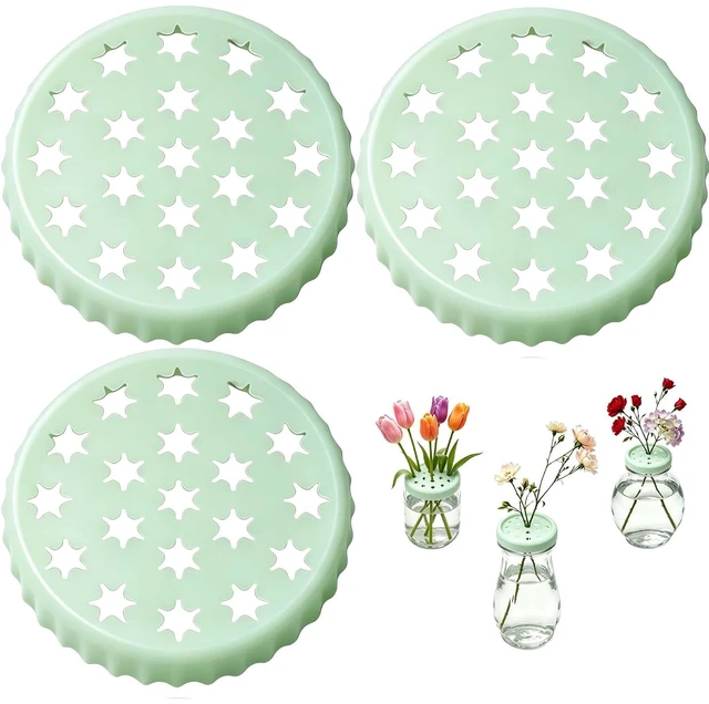 Main image of 3 Pack Silicone Flower Arranger, Reusable Floral Grid for DIY Bouquet,Green