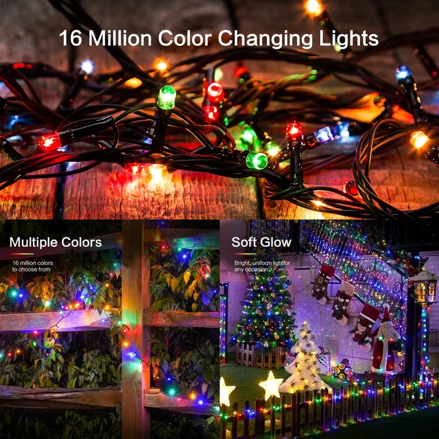 Alt view image 7 of 7 - Smart Christmas String Lights, 165FT 500 LED RGB Color Changing Lights with App & 44-Key Remote Control, Music Sync, Timer, Indoor Outdoor Xmas Tree Halloween Holiday Party