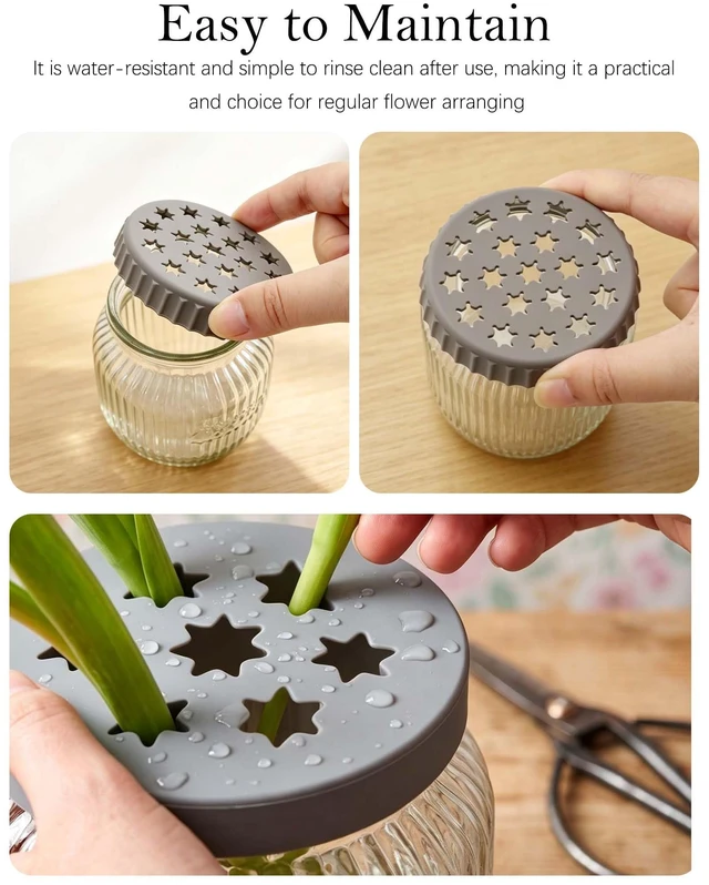 Alt view image 6 of 7 - 3 Pack Silicone Flower Arranger, Reusable Floral Grid for DIY Bouquet,Green