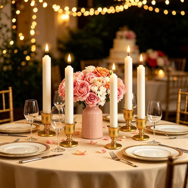 Alt view image 5 of 7 - 12 Pcs Gold Taper Candle Holders Brass Style Candlestick Holders Victorian Style Wedding Centerpiece Vintage Home Decor Christmas Mantel Decoration Fits Standard Taper Candles
