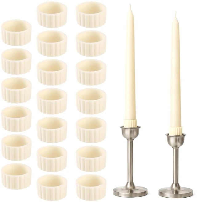 Main image of 20 PCS Silicone Candle Rings for Taper Candles and Candle Cups