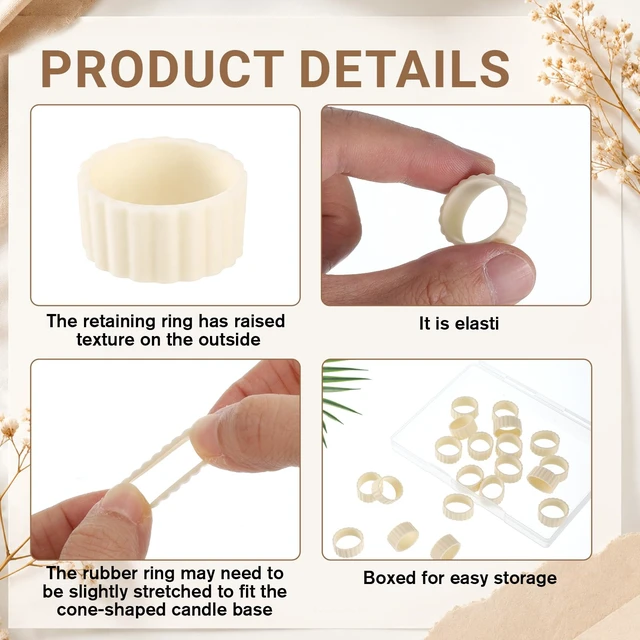 Alt view image 3 of 7 - 20 PCS Silicone Candle Rings for Taper Candles and Candle Cups