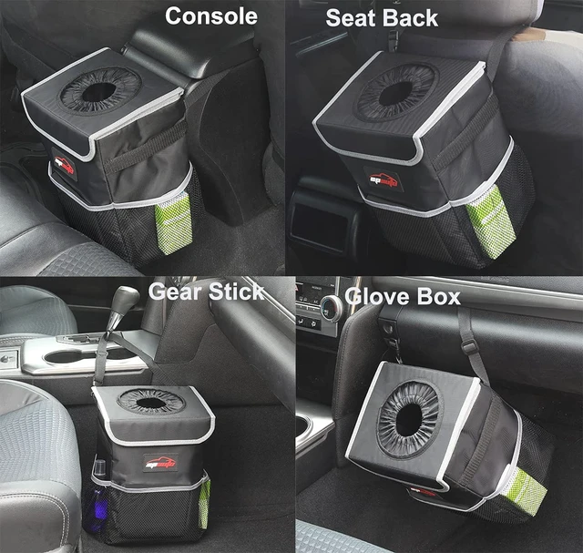 Alt view image 3 of 7 - EPAuto Waterproof Car Trash Can with Lid and Pockets, 2.5 Gal, Black