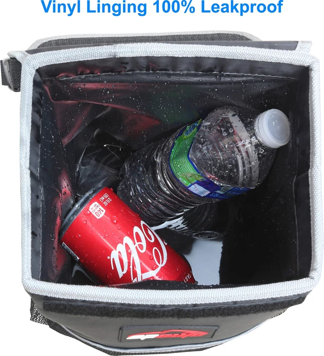 Alt view image 6 of 7 - EPAuto Waterproof Car Trash Can with Lid and Pockets, 2.5 Gal, Black