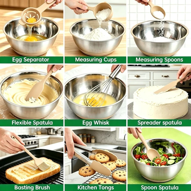 Alt view image 6 of 7 - Deedro Mixing Bowls with Airtight Lids, Stainless Steel Mixing Bowls Set