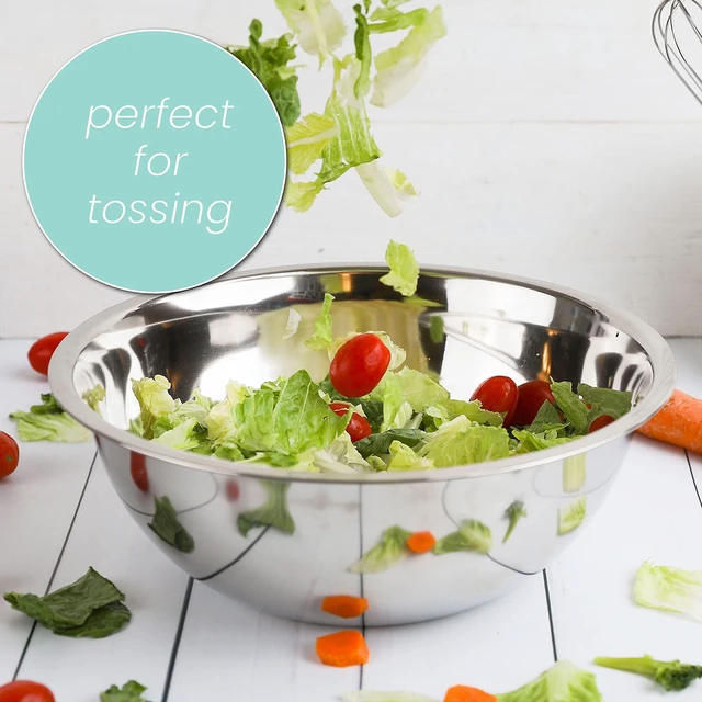 Alt view image 3 of 7 - WHYSKO Stainless Steel Mixing Bowls Set, 5-Piece Meal Prep & Food Storage