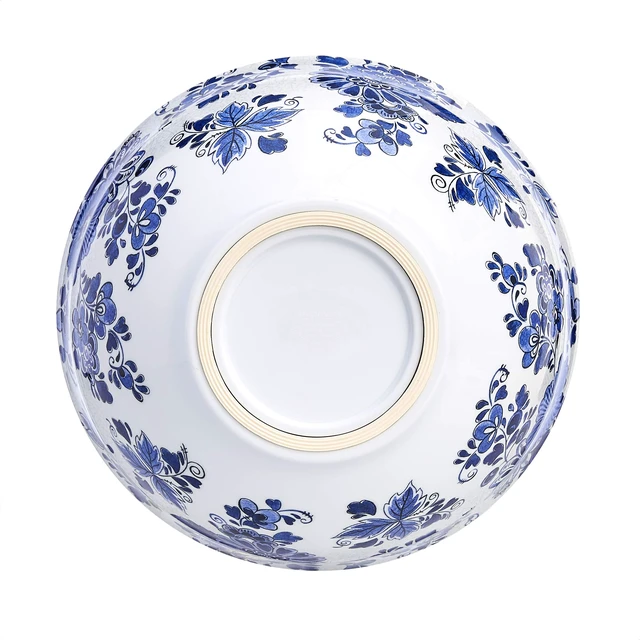 Alt view image 4 of 4 - Amazon Basics Mixing Bowls with Lids, Nesting Melamine Serving Bowls, Non-Slip Base, BPA Free, Dishwasher Safe, 5 Sizes, Blue and White Floral, Set of 10
