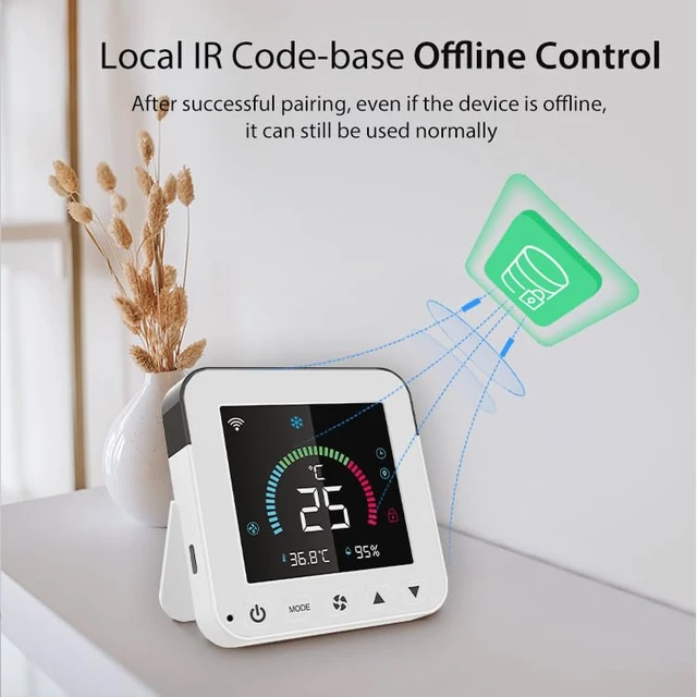 Alt view image 3 of 7 - Smart Air Conditioner Controller, WenzhiIoT WiFi Thermostat for Mini-Split,Window,Portable AC Tuya Smart Life Wireless Remote Compatible with Alexa Google Home