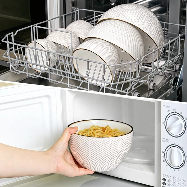 Alt view image 7 of 7 - Ceramic Mixing Bowls set of 4 for Baking sourdough White