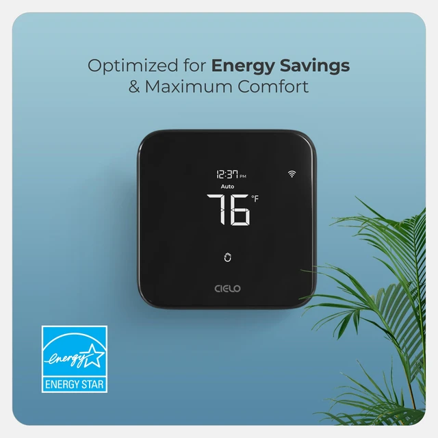 Alt view image 4 of 7 - Cielo Smart Thermostat Eco for Central HVAC, Energy Star Certified (Black)