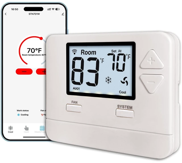 Main image of Heagstat WiFi Thermostat 1 Heat/1 Cool for Home Conventional System