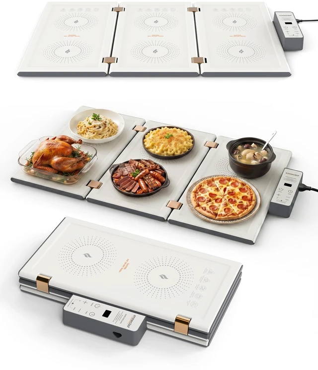 Main image of Electric Food Warming Tray, 3-Fold Design Food Warmer for Parties & Buffet