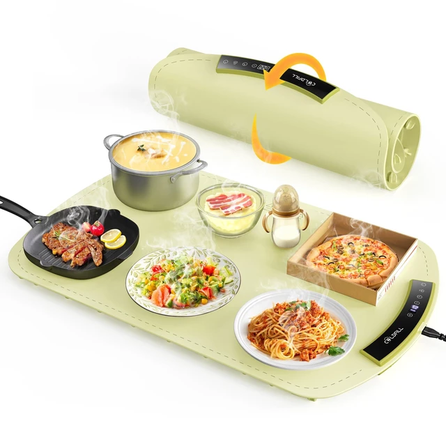 Main image of Food Warming Mat - Upgraded 8 Levels Adjustable Temperature Electric Warming Tray, Multifunctional Full Surface Food Warmer for Parties Buffet, with Child Lock, Auto Shut-Off, Fast Heating