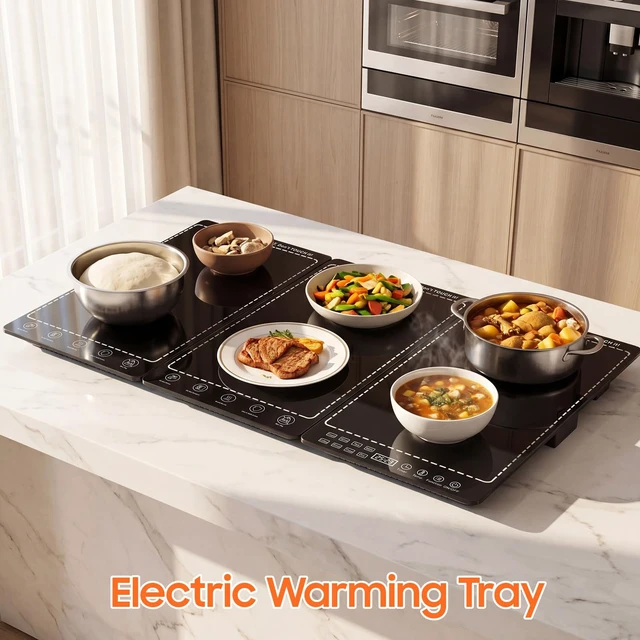 Alt view image 2 of 7 - Electric Warming Tray for Food, 3-in-1 Food Warmers for Parties Buffet