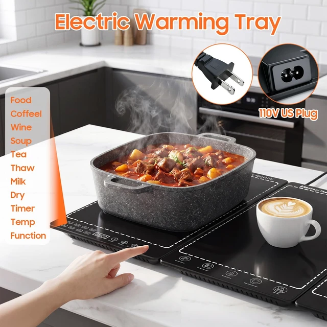 Alt view image 3 of 7 - Electric Warming Tray for Food, 3-in-1 Food Warmers for Parties Buffet