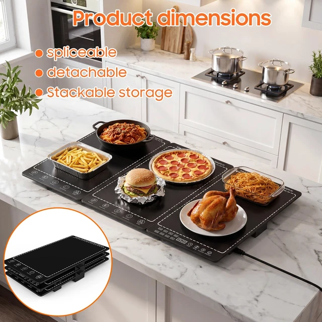 Alt view image 4 of 7 - Electric Warming Tray for Food, 3-in-1 Food Warmers for Parties Buffet