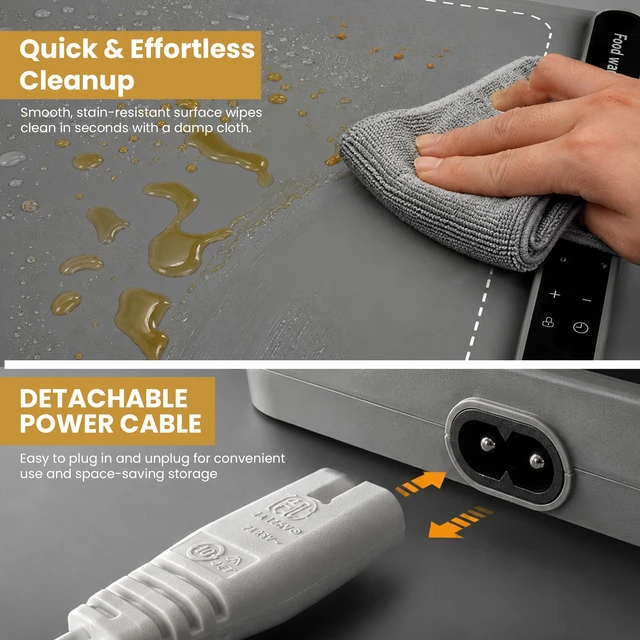 Alt view image 5 of 7 - Warming Mat for Food, 36 x 15 Inch Electric Food Warming Mat, 6 Heat Levels