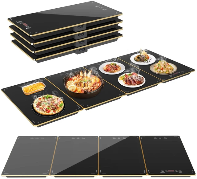 Main image of 4-in-1 Detachable Electric Warming Tray, Expandable Buffet Server 33x15 Inch, 104-248°F with 24H Timer, Chafing Dishes & Food Warmers