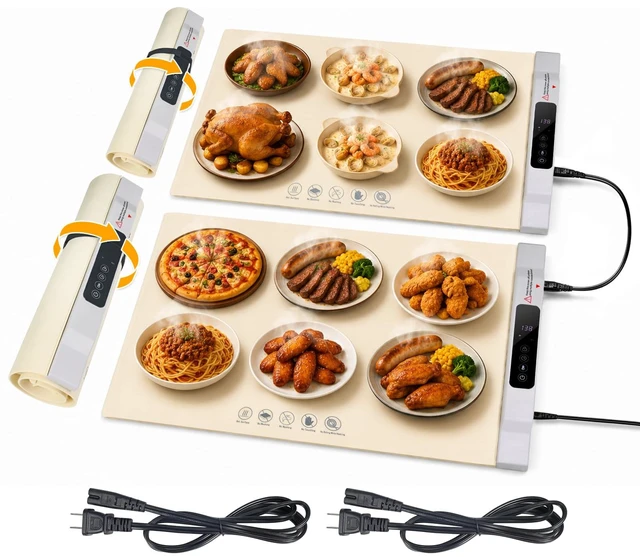 Main image of Electric Food Warming Mat, 2 Pack Warming Mat for Food, 34"x25" Large