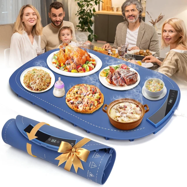 Main image of Warming Mat for Food, Full Surface Rapid Food Heating Mat - Adjustable Electric Warming Tray with 8 Temperature Settings & Auto Shut-Off, Silicone Food Warmer for Parties Buffets, Home, Travel