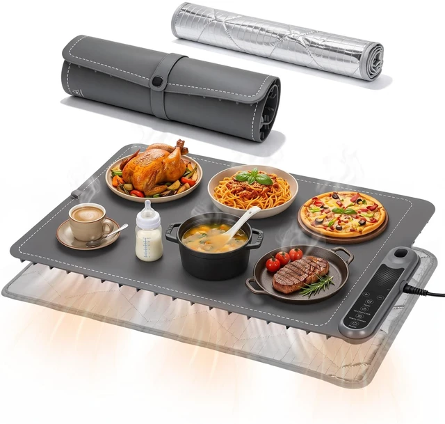 Main image of Warming Mat for Food 15"x23.5", Upgrade Live Temperature Display, 2.2M Cord