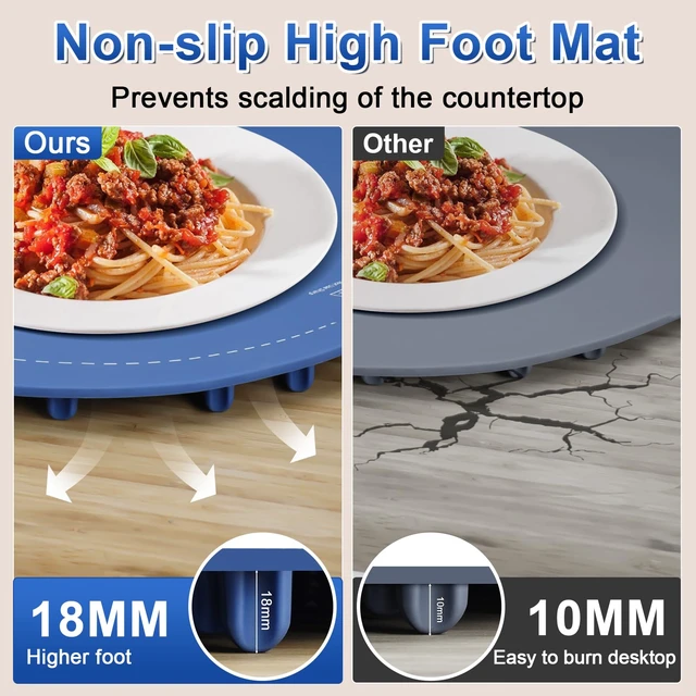 Alt view image 5 of 7 - Warming Mat for Food, Full Surface Rapid Food Heating Mat - Adjustable Electric Warming Tray with 8 Temperature Settings & Auto Shut-Off, Silicone Food Warmer for Parties Buffets, Home, Travel
