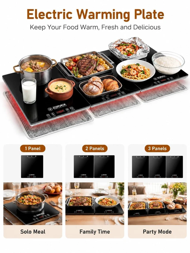 Alt view image 5 of 7 - Electric Warming Trays, 3-in-1 Independent Temp Control