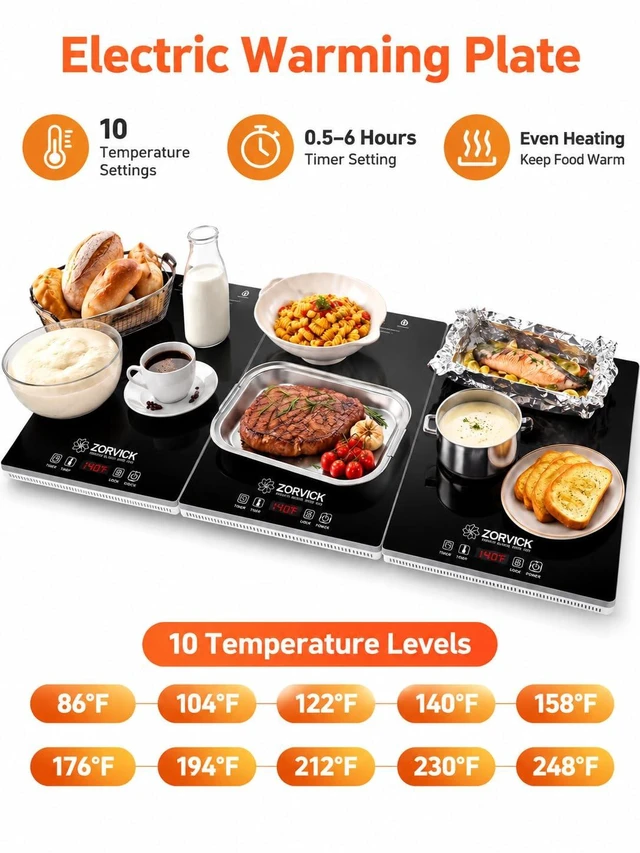 Alt view image 6 of 7 - Electric Warming Trays, 3-in-1 Independent Temp Control