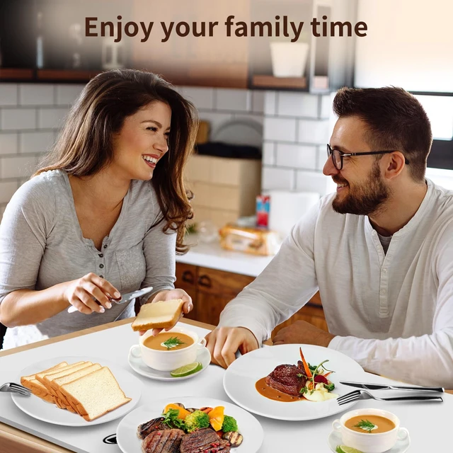 Alt view image 6 of 6 - INNOWARMER Warming Mat for Food, Foldable Food Heating Mat, Silicone Electric Warming Tray - Full Surface Heating, Nano-Material, 3 Temp-Modes with Timer (White)