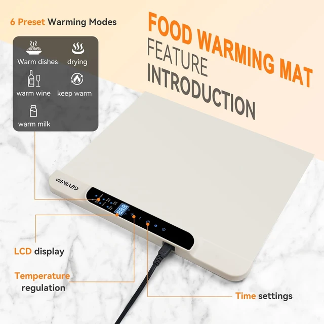 Alt view image 7 of 7 - GEVINFA Extra Large Food Warming Mat 36"x16" Inches with 11 Heating Modes