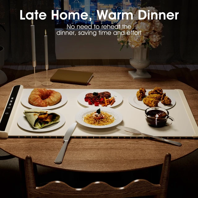 Alt view image 6 of 6 - Food Warming Mat for Food Warmers for Parties Buffet Servers and Warmers, Electric Warming Trays for Buffets Party, Portable Food Warmers for Food Trays Buffet Warmer Rollable & Portable Food Warmer