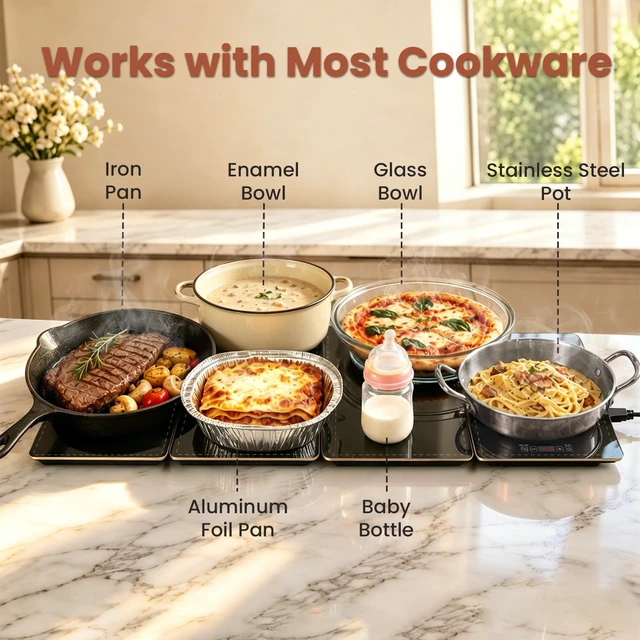 Alt view image 6 of 7 - Newkitchen 4-in-1 Electric Warming Tray,35"x15", with Storage Bag, Black