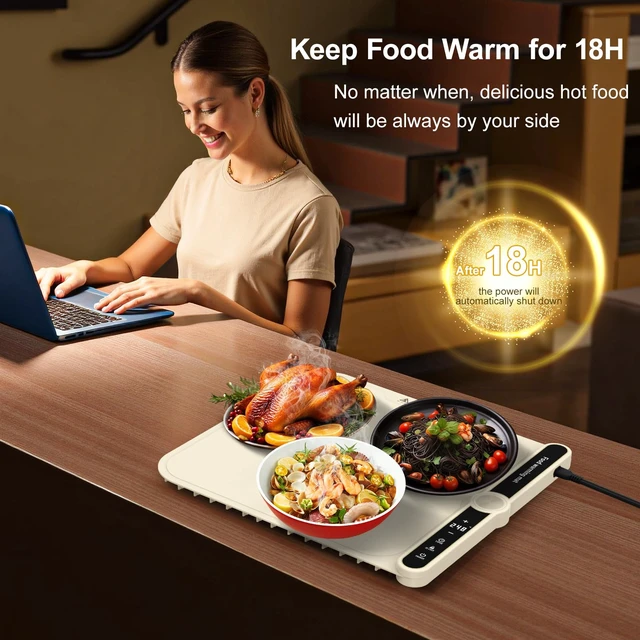 Alt view image 6 of 7 - Small Warming Mat for Food 15"x16" - 9-Level Temp Control 120V