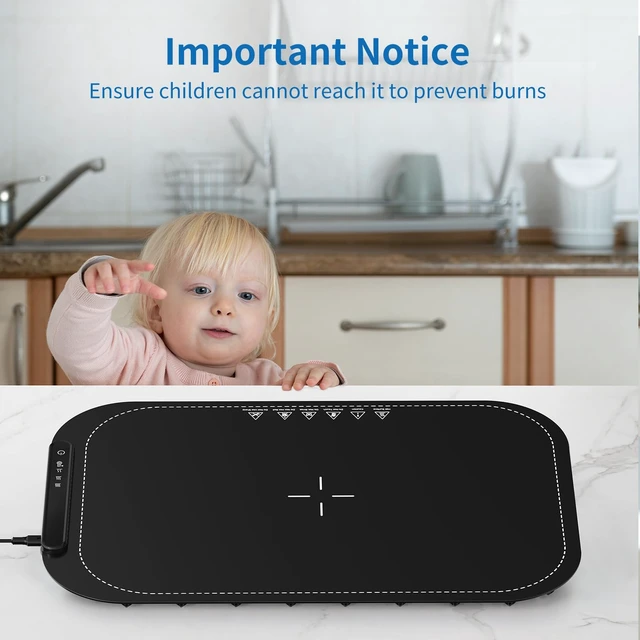 Alt view image 7 of 7 - Monteka Warming Mat for Food with 3 Temperature Levels- 140/176/212