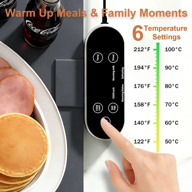 Alt view image 2 of 7 - Warming Mat for Food & Food Heating Mat, Dishwasher Safe