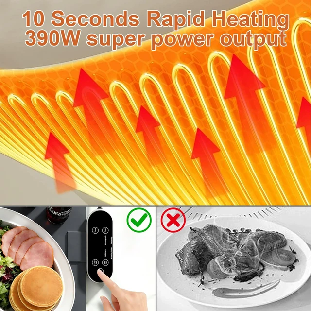 Alt view image 3 of 7 - Warming Mat for Food & Food Heating Mat, Dishwasher Safe