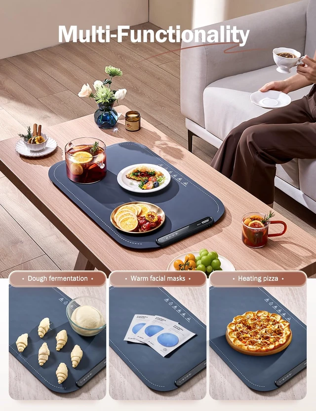 Alt view image 4 of 7 - Food Warming Mat, 24 x 16 in, Electric Warming Tray, Warming Mat for Food