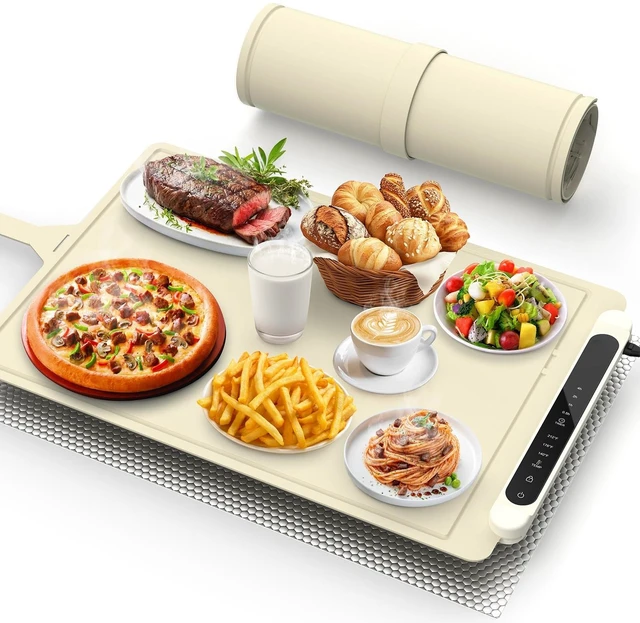 Main image of Warming Mat for Food Warmer Pad: 24"X16" Adjustable Foldable Silicone Electric Warming Tray for Buffets Party - Fast Heating Portable Hot Plates for Countertop Kitchen Travel Home Ideas