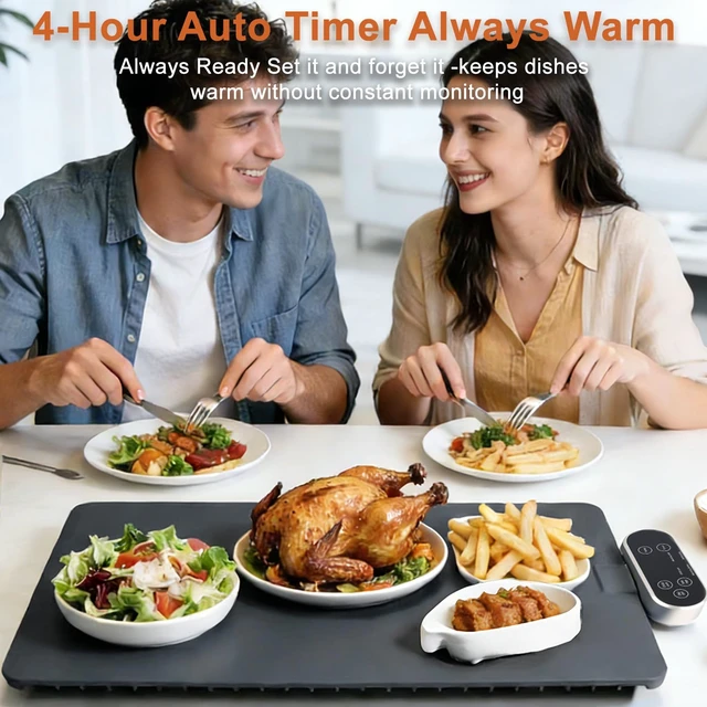 Alt view image 4 of 7 - Warming Mat for Food & Food Heating Mat, Dishwasher Safe