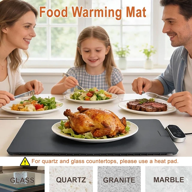 Alt view image 7 of 7 - Warming Mat for Food & Food Heating Mat, Dishwasher Safe