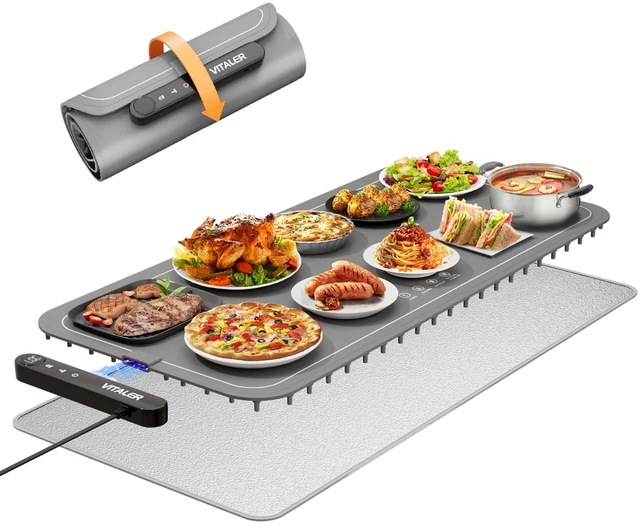 Main image of Warming Mat for Food, (XXL 37x16) Electric Warming Trays, Upgrade Graphene Fast Full-Surface Heating Mat for Food with 6 Level Temp, 6 Hours Timer, Food Warmer Pad with Heat-Insulating Mat