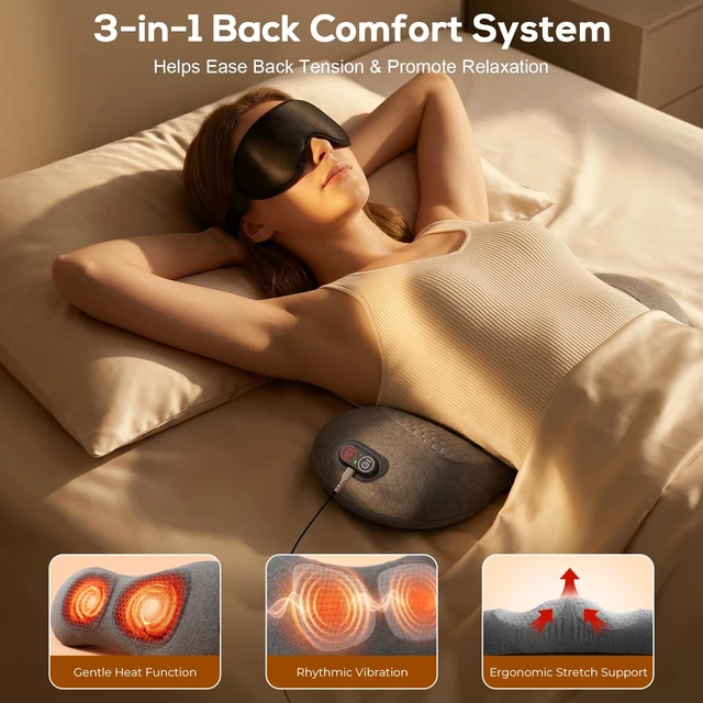 Alt view image 2 of 7 - Smooth Triple Spine Fusion Back Massager with Heat, Vibration &Stretching