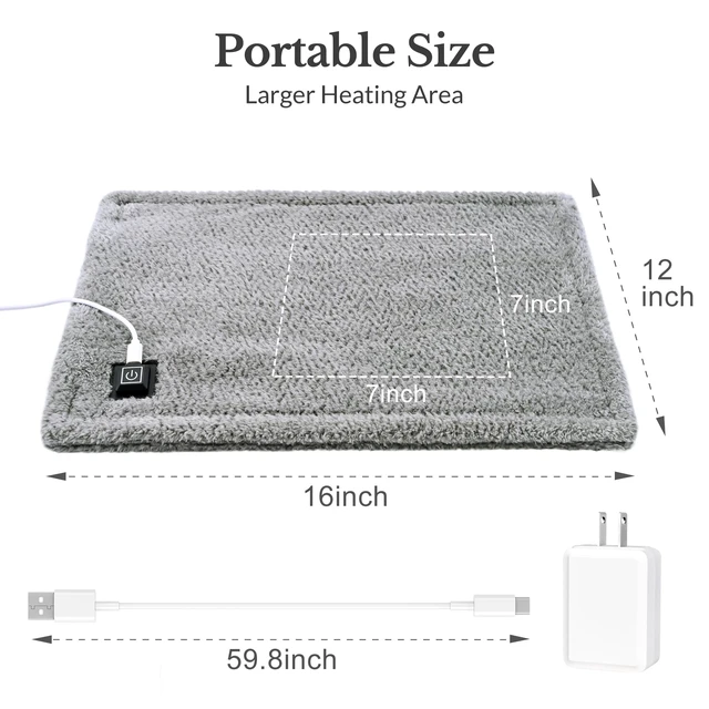 Alt view image 5 of 7 - USB Heating Pad for Travel with 3 Heat Settings & Auto-Off Non-Rechargeable