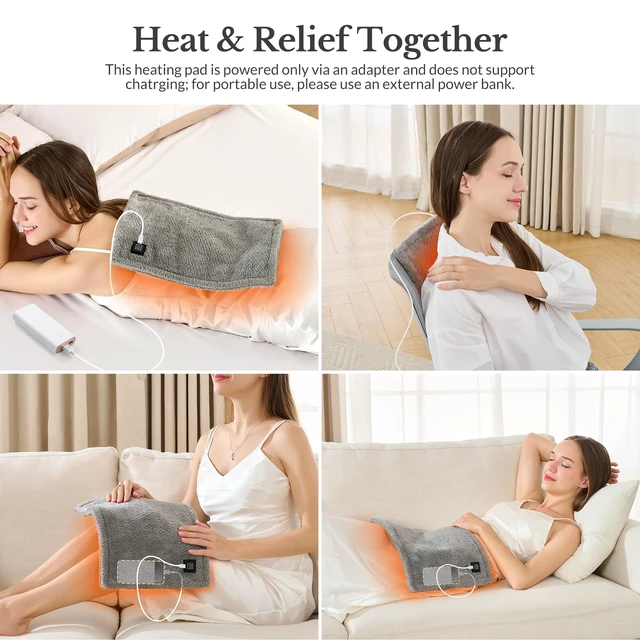 Alt view image 6 of 7 - USB Heating Pad for Travel with 3 Heat Settings & Auto-Off Non-Rechargeable